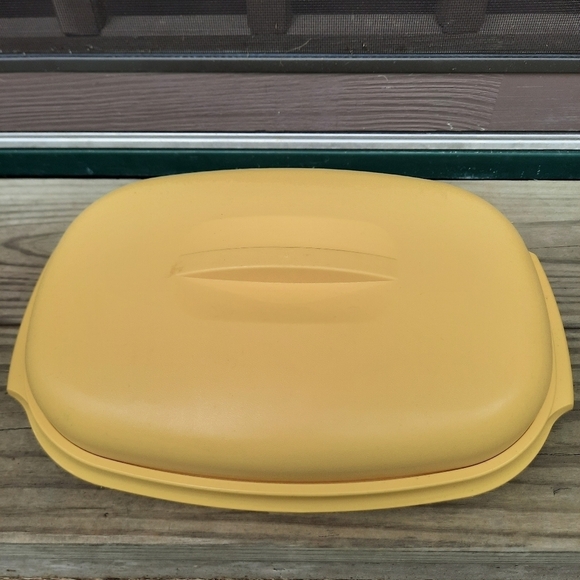 Vintage Tupperware Microwave Vegetable Steamer Harvest Gold 4 piece set 1273-7 - Picture 5 of 15